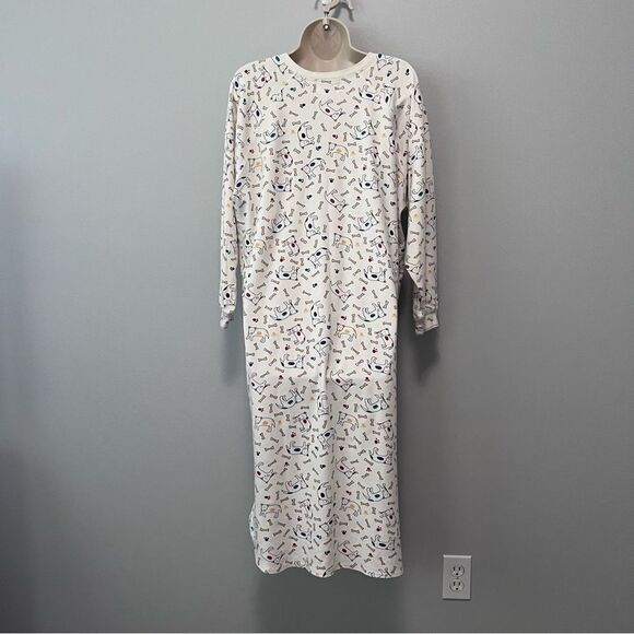 Baxter & Wells Vintage Dog/Bone Print Long Nightgown Size M - Picture 4 of 7